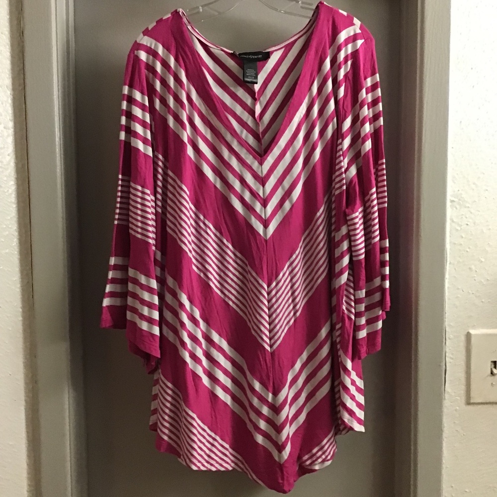 Ashley Stewart pink shirt